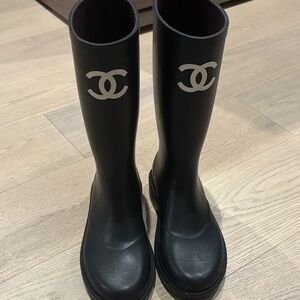 Chanel rain boots